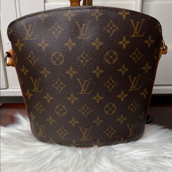 Louis Vuitton Brown Monogram Drouot Adjustable Shoulder Bag Pre-Loved GC - Picture 1 of 17